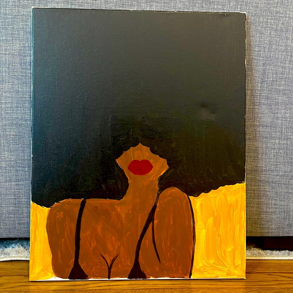 Afro Girl Painting